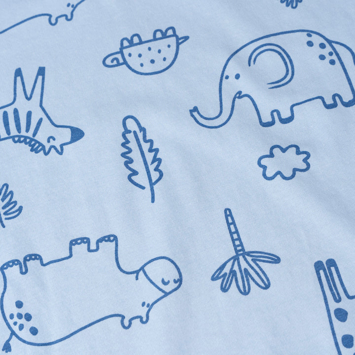 Blue Safari Short Sleeves Top & Bermuda Set