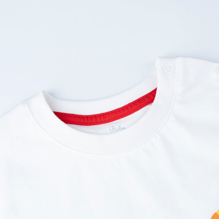 White Safari Print Loose Fit Top and Bermuda Set