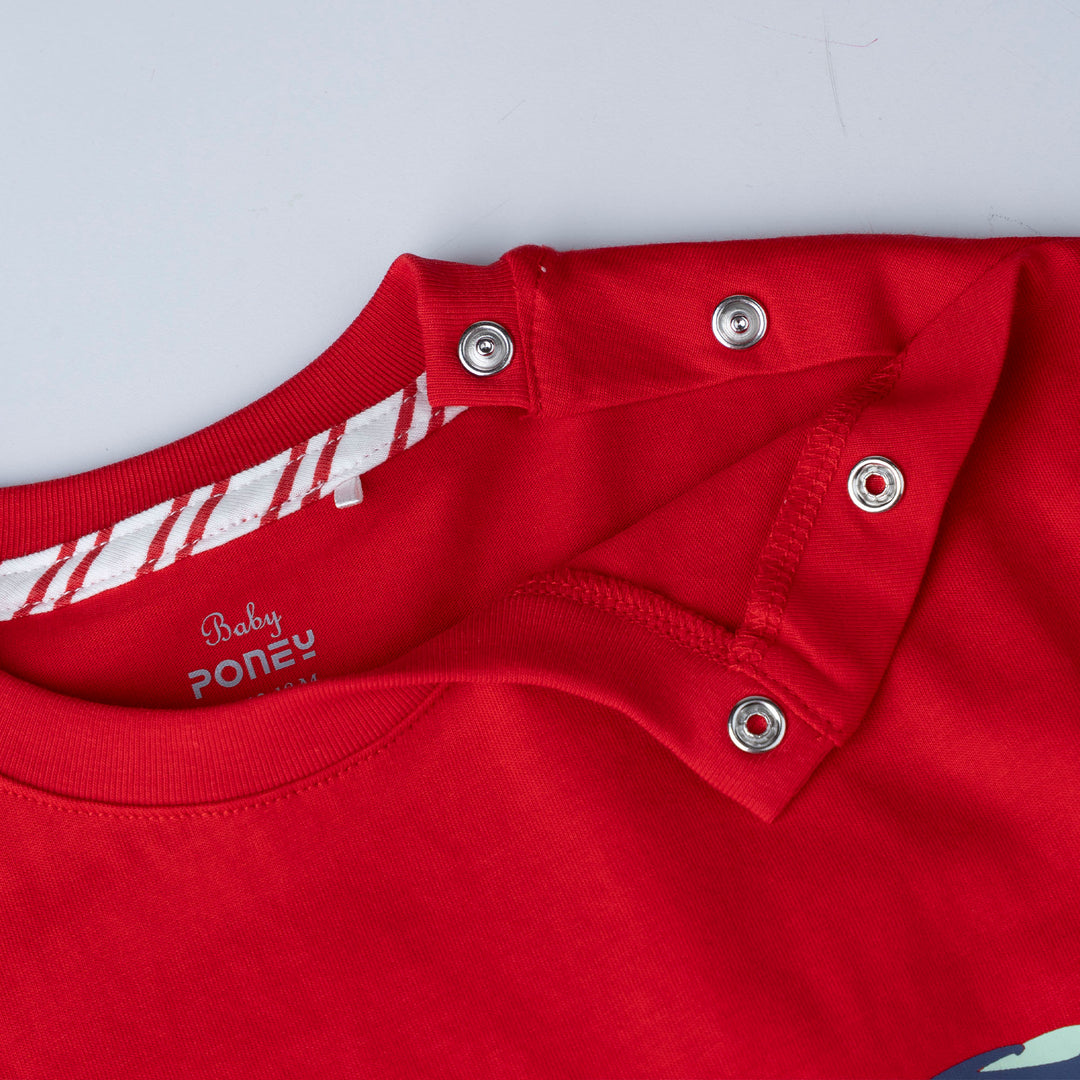 Dino Print Short Sleeves Top & Bermuda Set