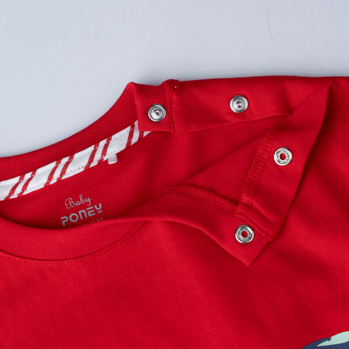 Dino Print Short Sleeves Top & Bermuda Set