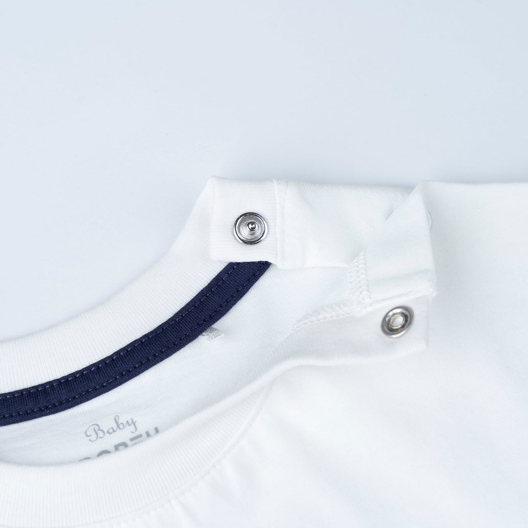 White Tipper Truck Print Loose Fit Top and Bermuda Set