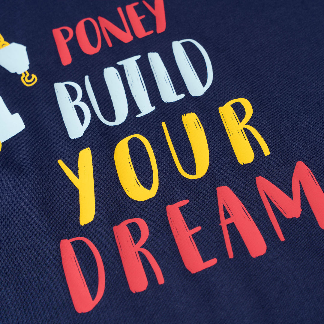 Navy Crane Truck Print Loose Fit Top and Bermuda Set