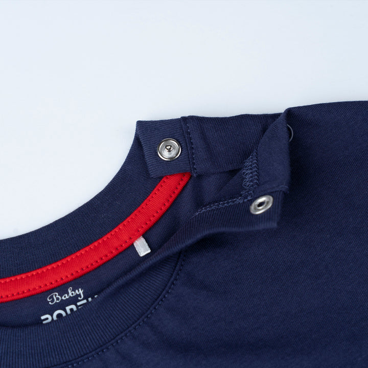 Navy Crane Truck Print Loose Fit Top and Bermuda Set