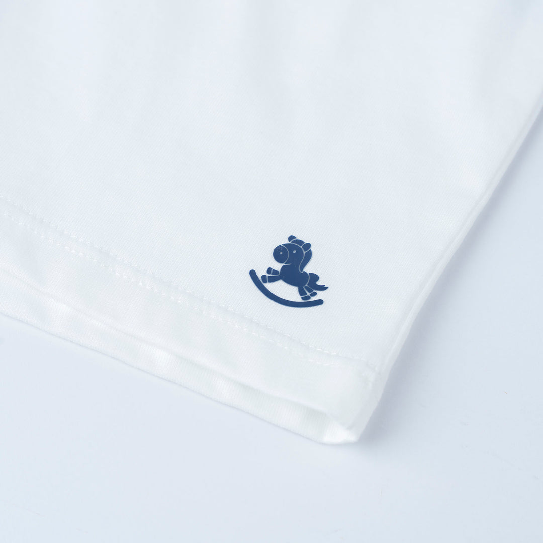 Navy Crane Truck Print Loose Fit Top and Bermuda Set