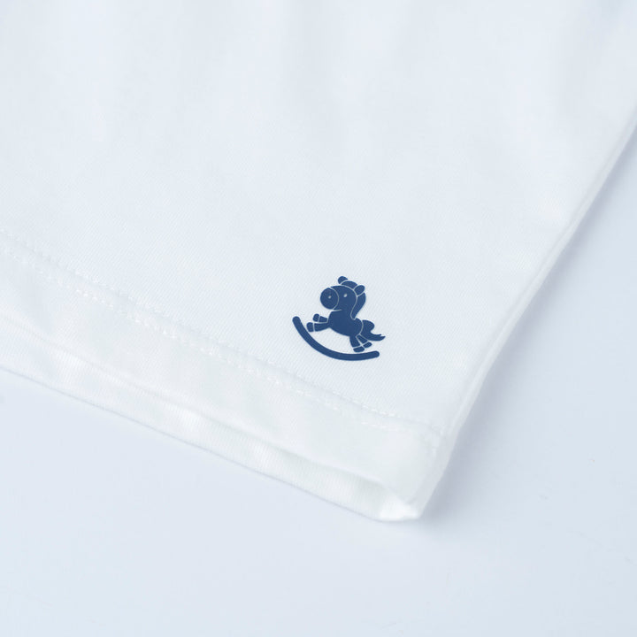 Navy Crane Truck Print Loose Fit Top and Bermuda Set