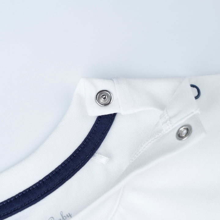 White Loose Fit Top and Stripes Dungaree Set