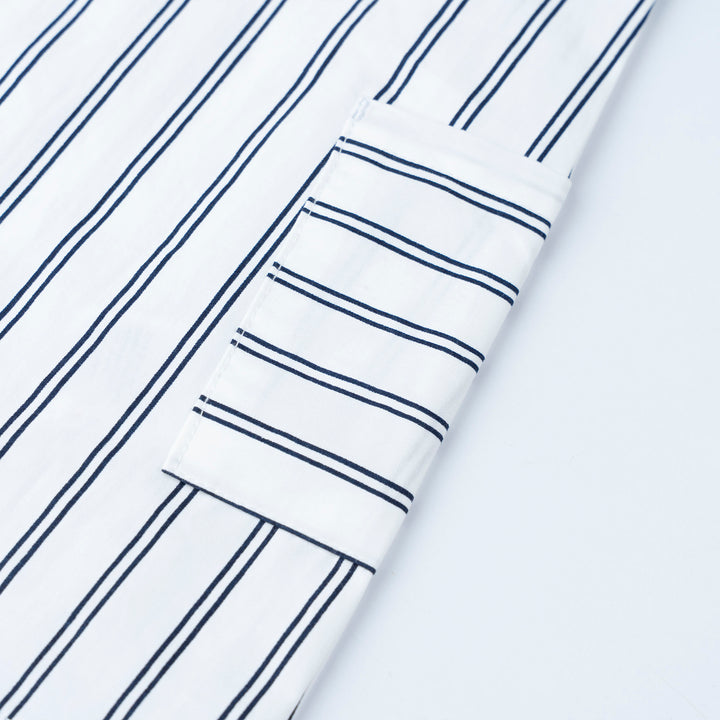 White Loose Fit Top and Stripes Dungaree Set