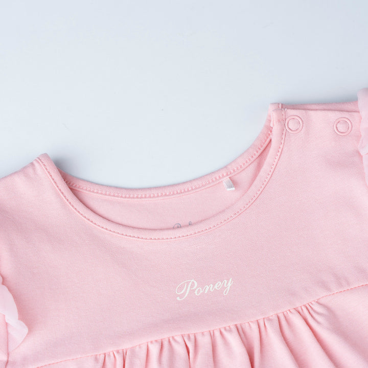 Light Pink Short Sleeve Top and Floral Print Shorts Set