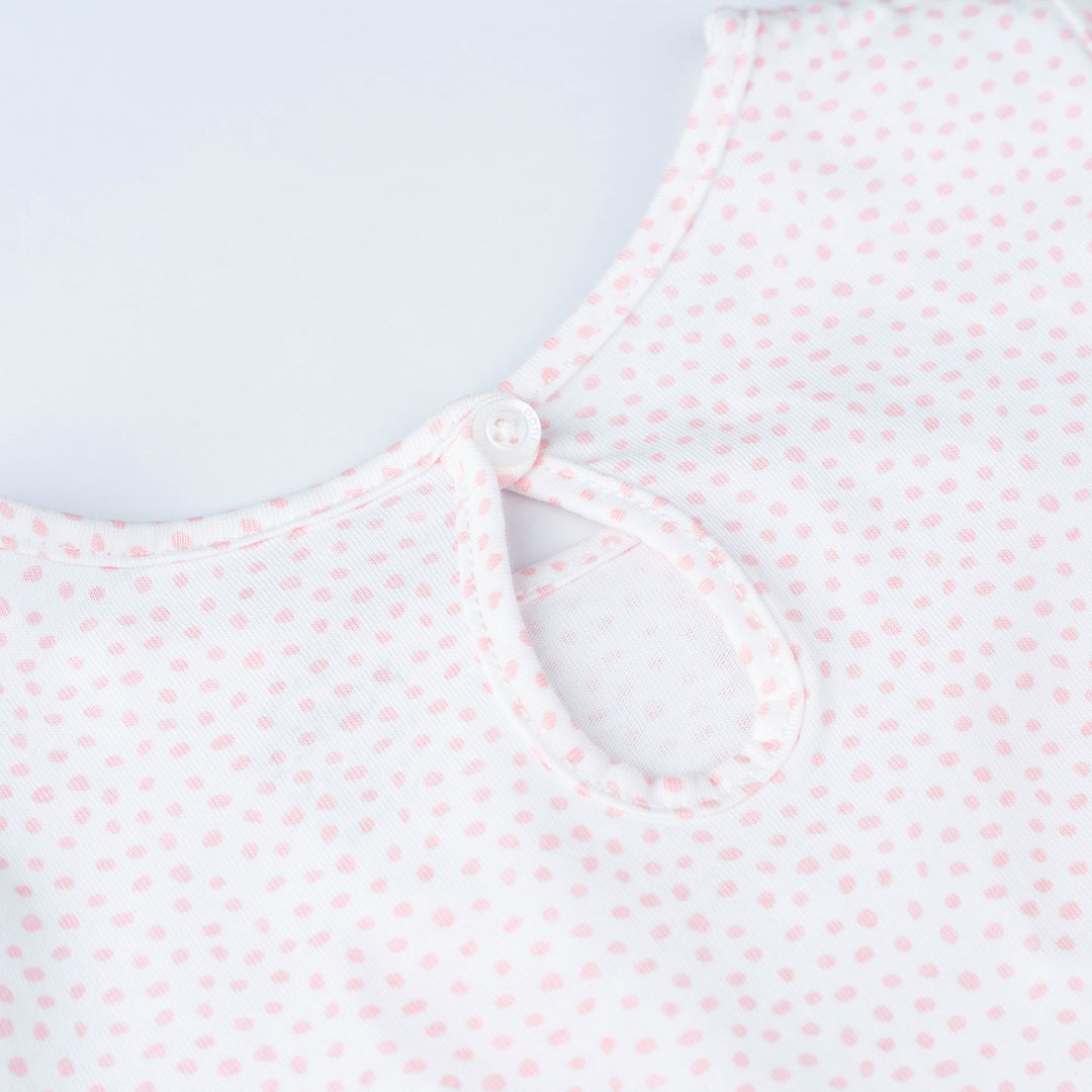 White Dotted with Bunny Prints Long Sleeve Top and Legging Set