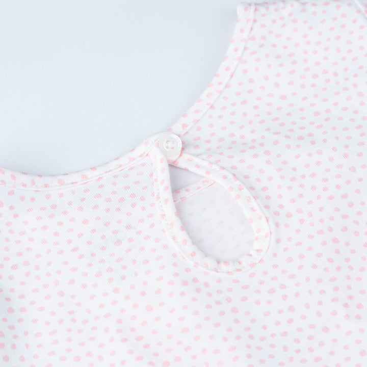 White Dotted with Bunny Prints Long Sleeve Top and Legging Set