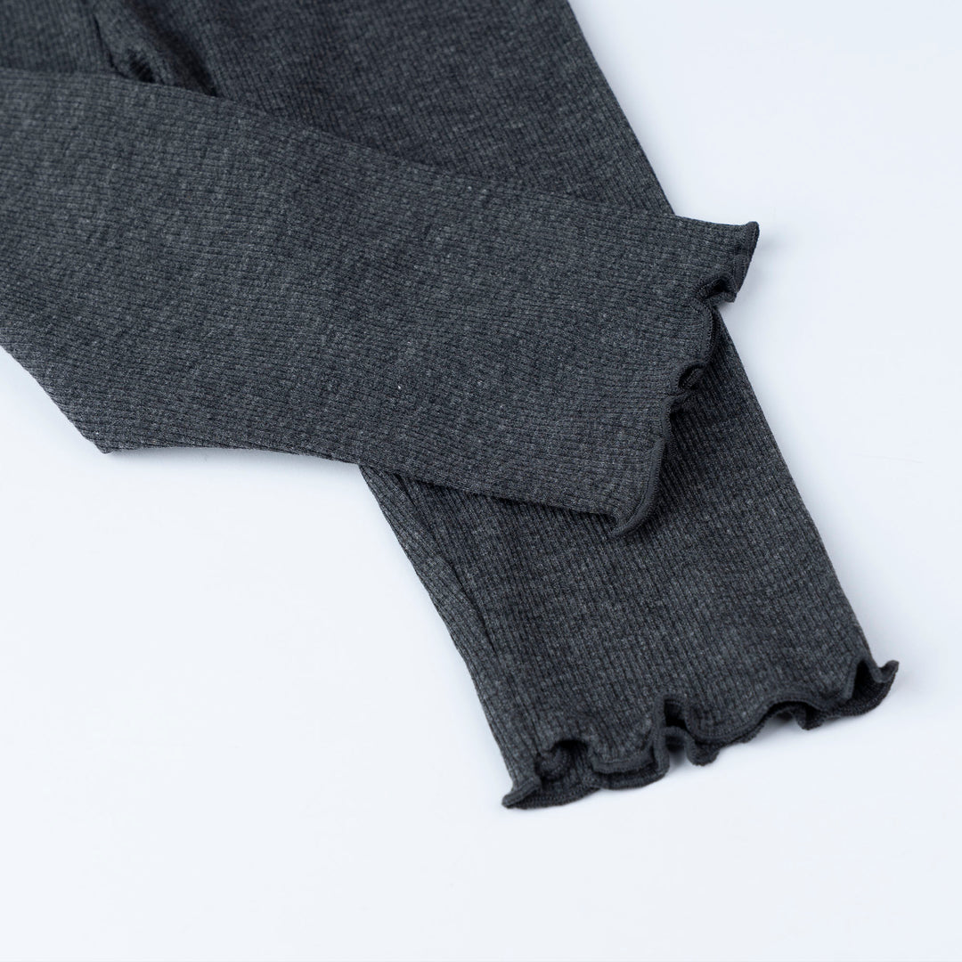 White Dotted with Bunny Prints Long Sleeve Top and Legging Set