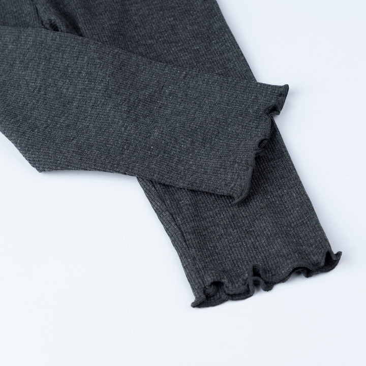 White Dotted with Bunny Prints Long Sleeve Top and Legging Set