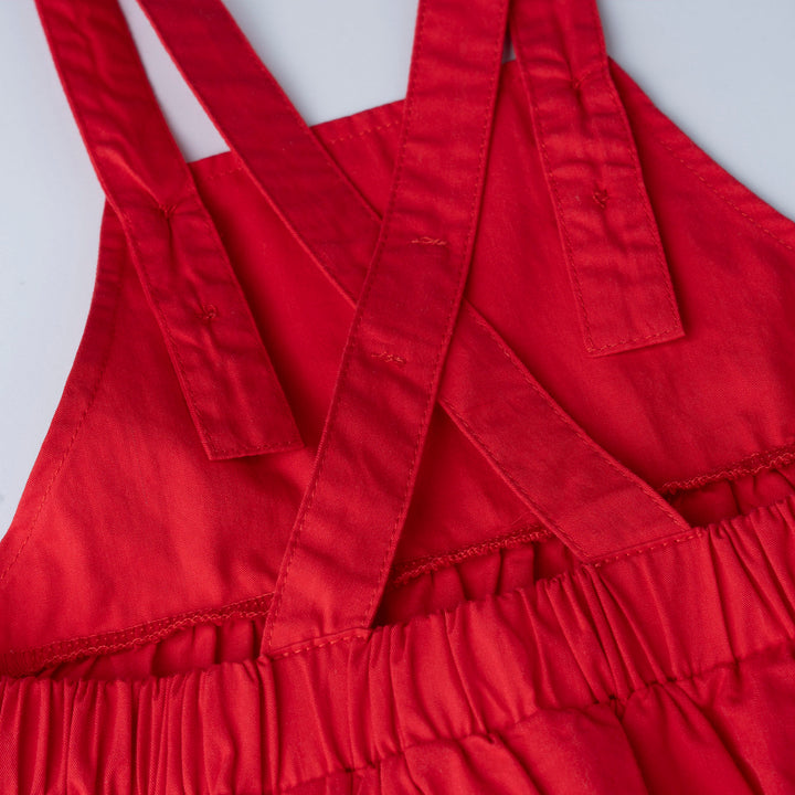 White Short Sleeve Top and Bunny Print Dungaree Set