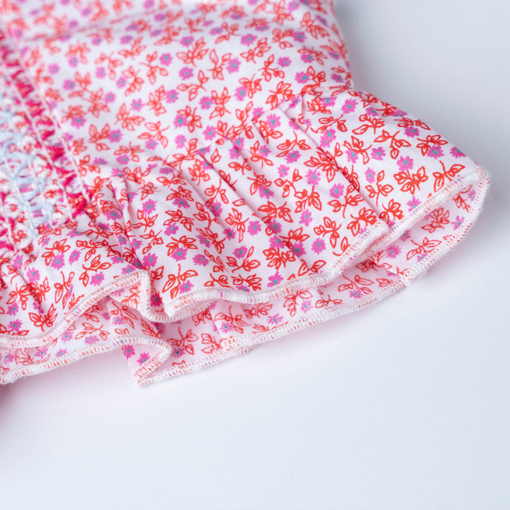 Red Floral Print Blouse and Legging Set