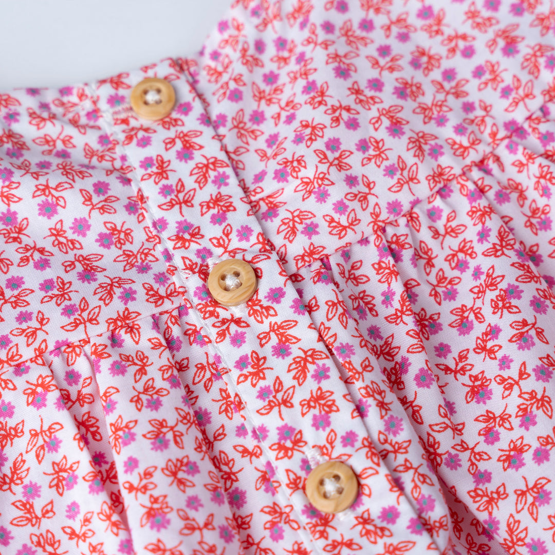 Red Floral Print Blouse and Legging Set