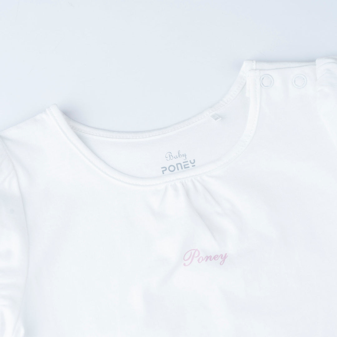 Cream Short Sleeves Top and Floral Print Dungaree Set