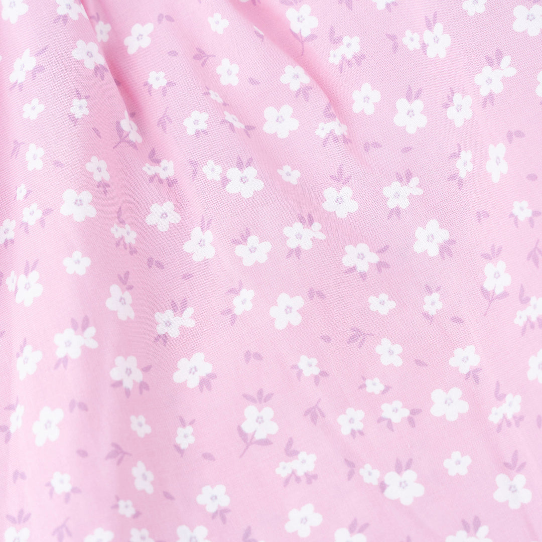 Cream Short Sleeves Top and Floral Print Dungaree Set