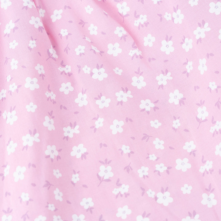 Cream Short Sleeves Top and Floral Print Dungaree Set