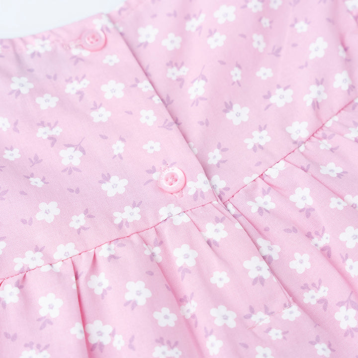 Light Purple Floral Print 2 Tier Blouse and Flower Print Long Pants Set