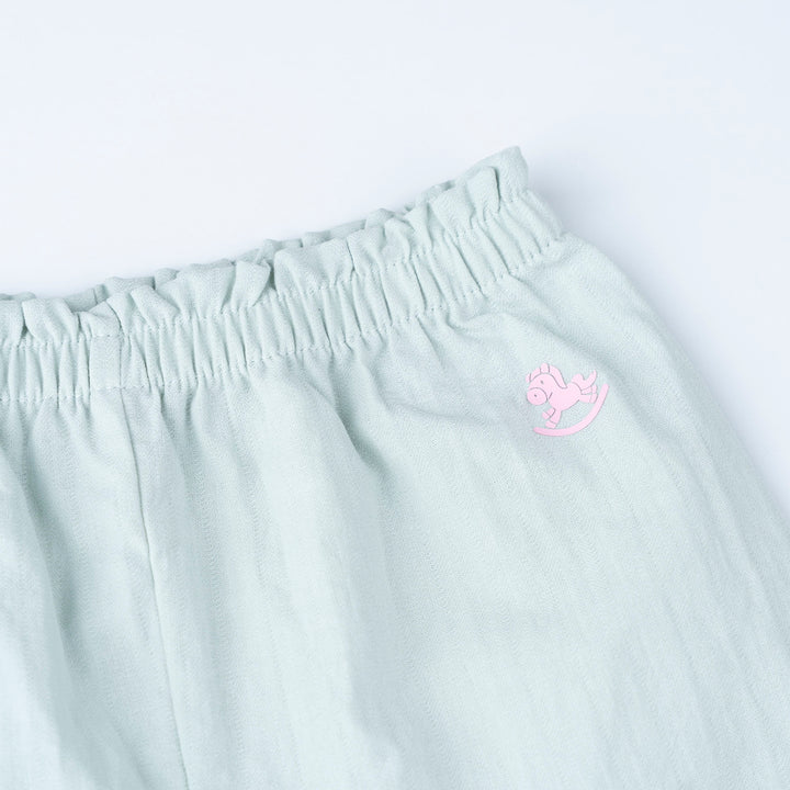 Light Purple Floral Print 2 Tier Blouse and Flower Print Long Pants Set