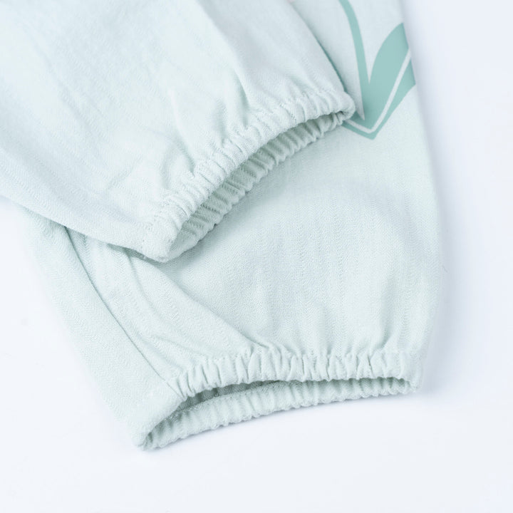 Light Purple Floral Print 2 Tier Blouse and Flower Print Long Pants Set