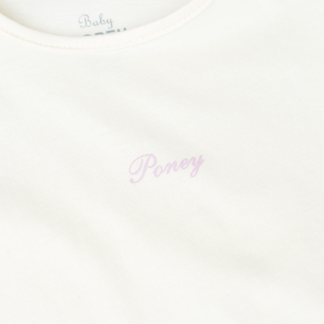 Cream Ruffles Sleeve Top and Flower Print Dungaree Set