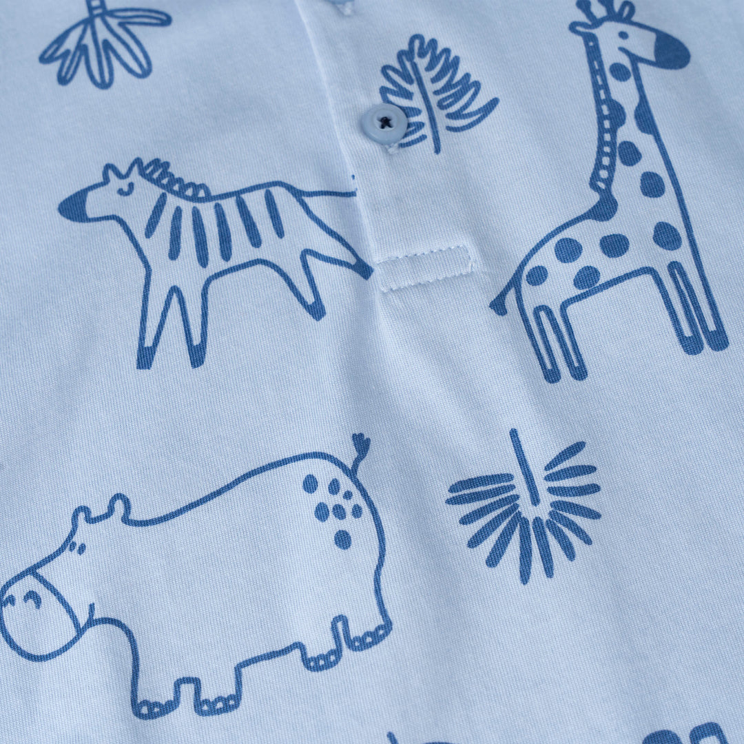 Safari Print Short Sleeve Polo Bodysuit