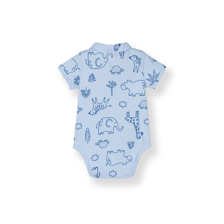 Safari Print Short Sleeve Polo Bodysuit