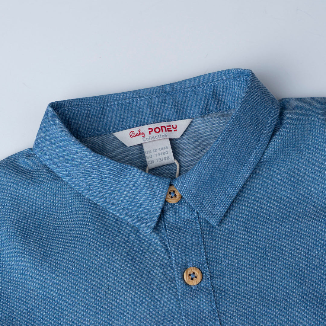 Dino Car Short Sleeve Polo Romper