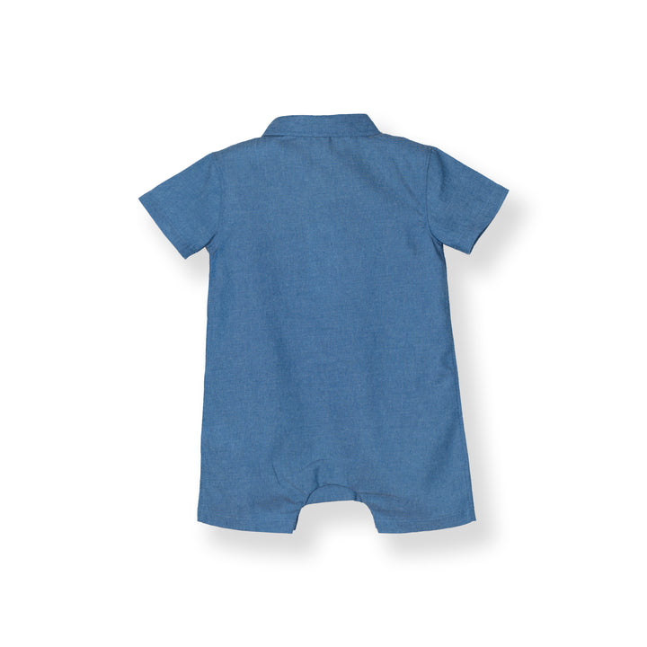 Dino Car Short Sleeve Polo Romper