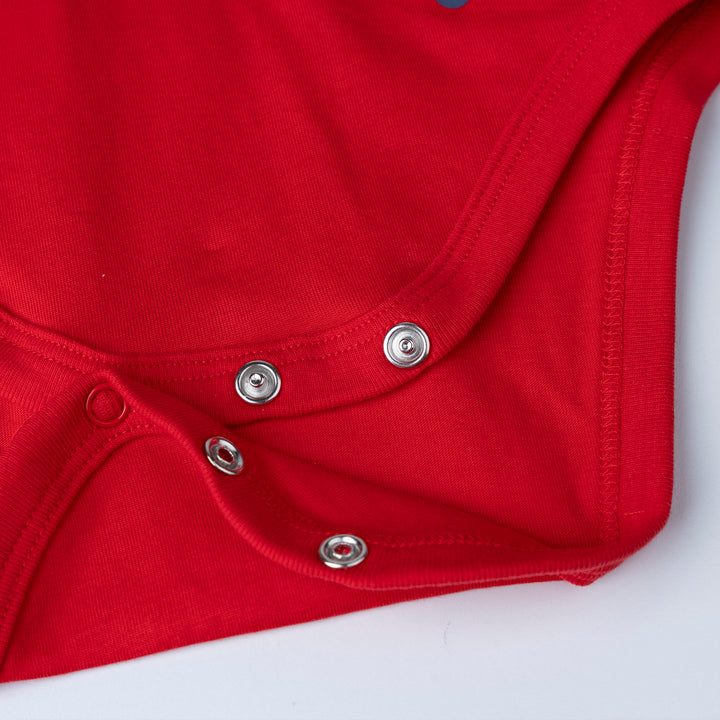 Short Sleeve Polo Bodysuit Dino Red