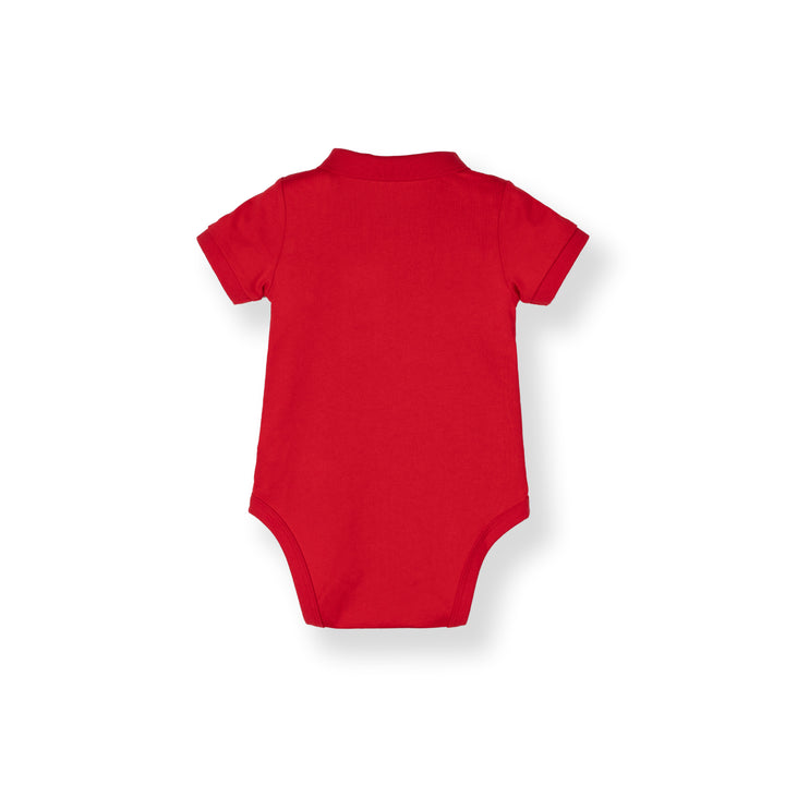 Short Sleeve Polo Bodysuit Dino Red