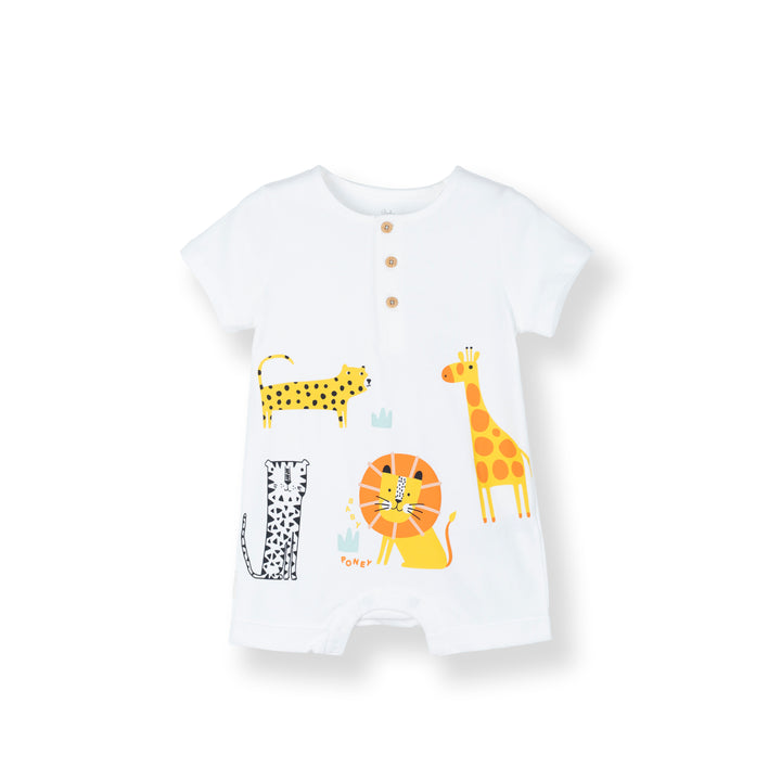 Short Sleeve Romper Safari Print