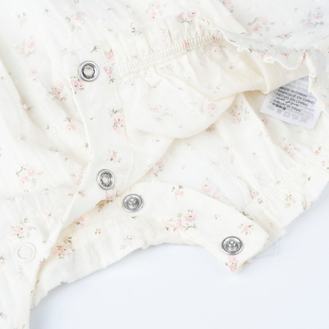 Floral Print Short Sleeve Romper