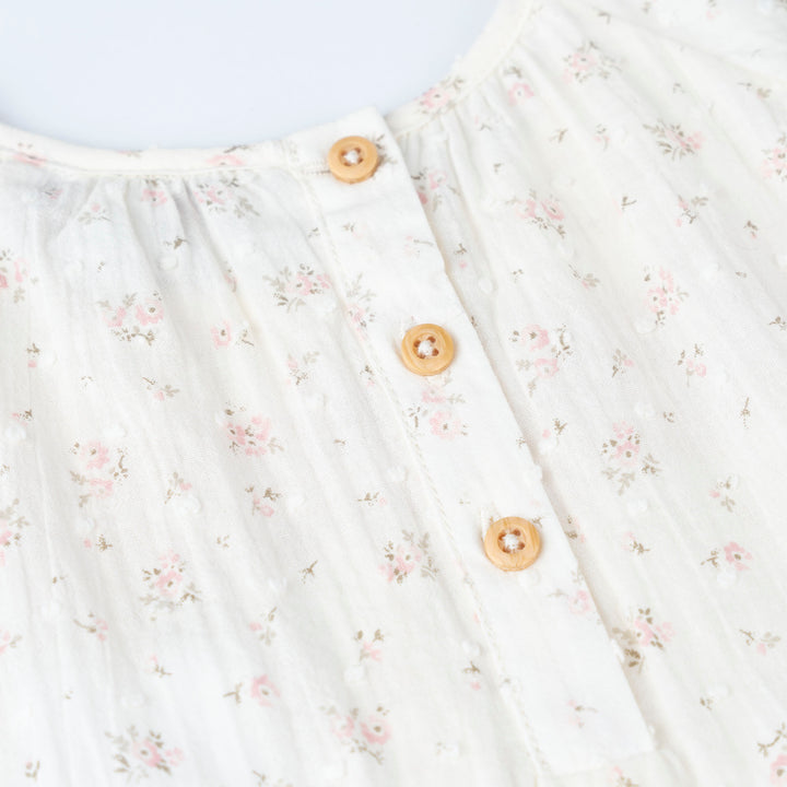 Floral Print Short Sleeve Romper