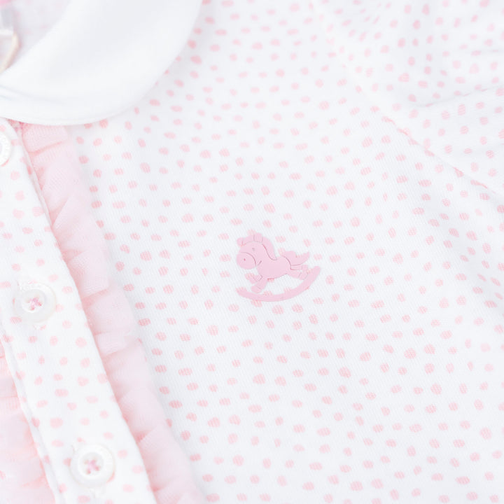 Dotted Print Short Sleeve Polo Bodysuit