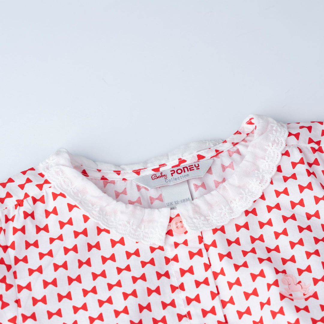 Bow Print Short Sleeve Bodysuit