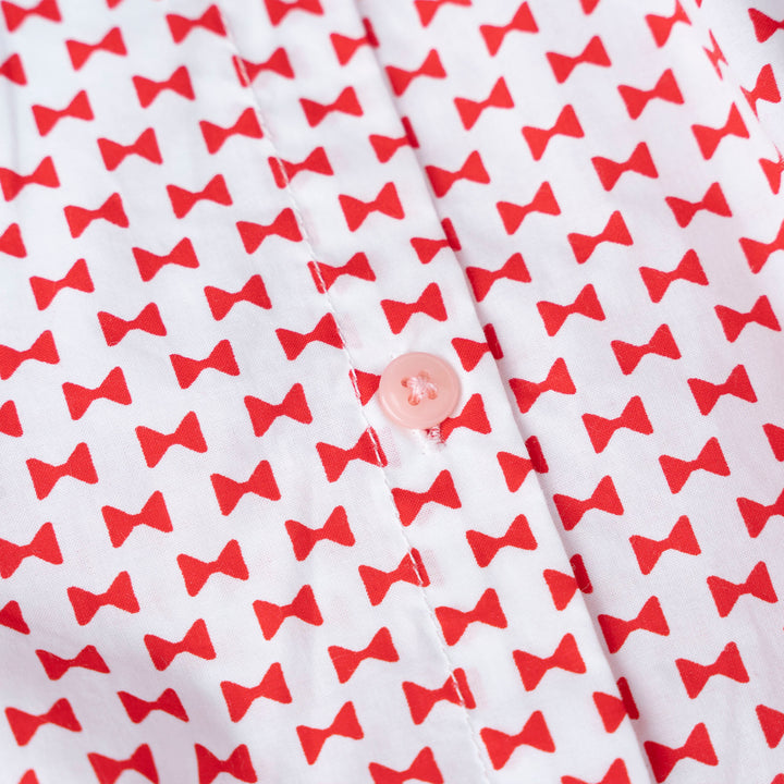 Bow Print Short Sleeve Bodysuit