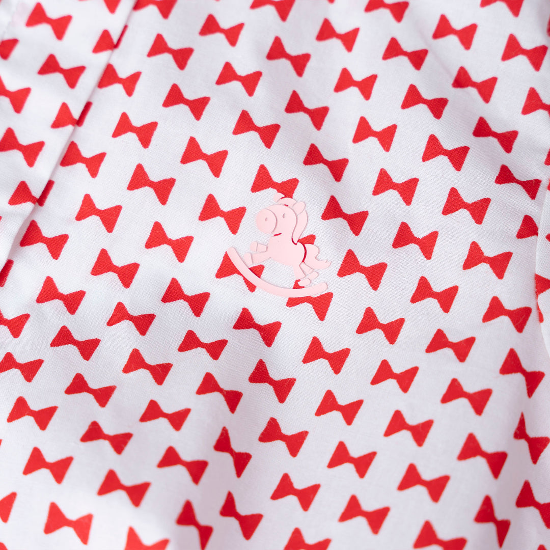 Bow Print Short Sleeve Bodysuit