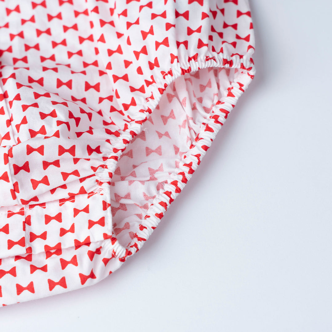 Bow Print Short Sleeve Bodysuit