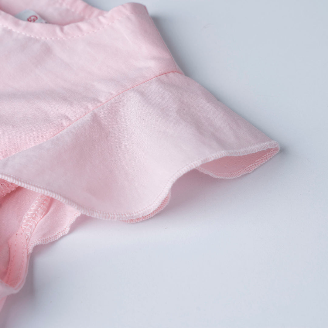 Smocking Short Sleeve Romper with Headband