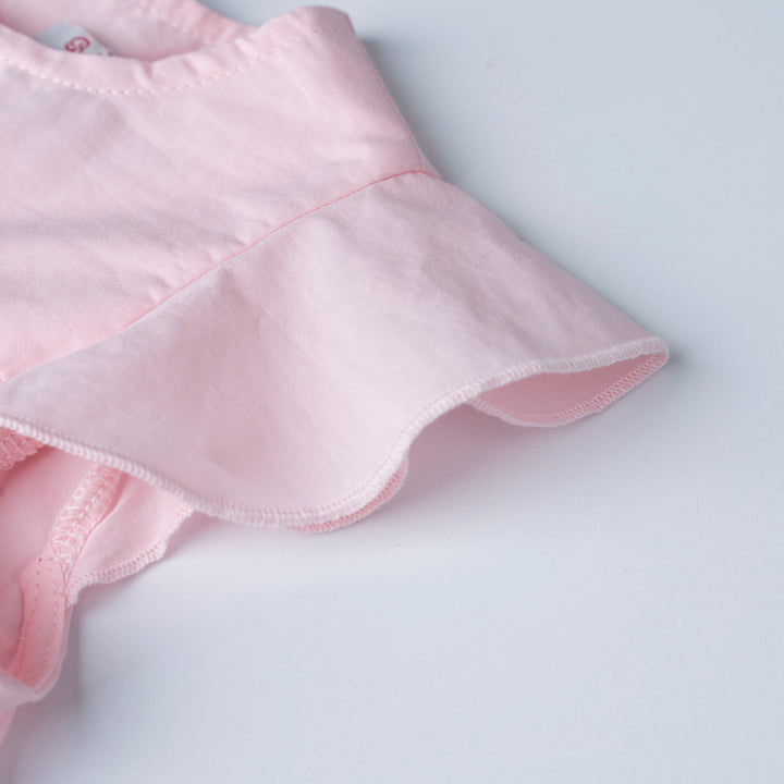 Smocking Short Sleeve Romper with Headband