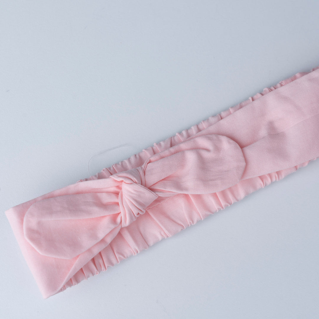 Smocking Short Sleeve Romper with Headband