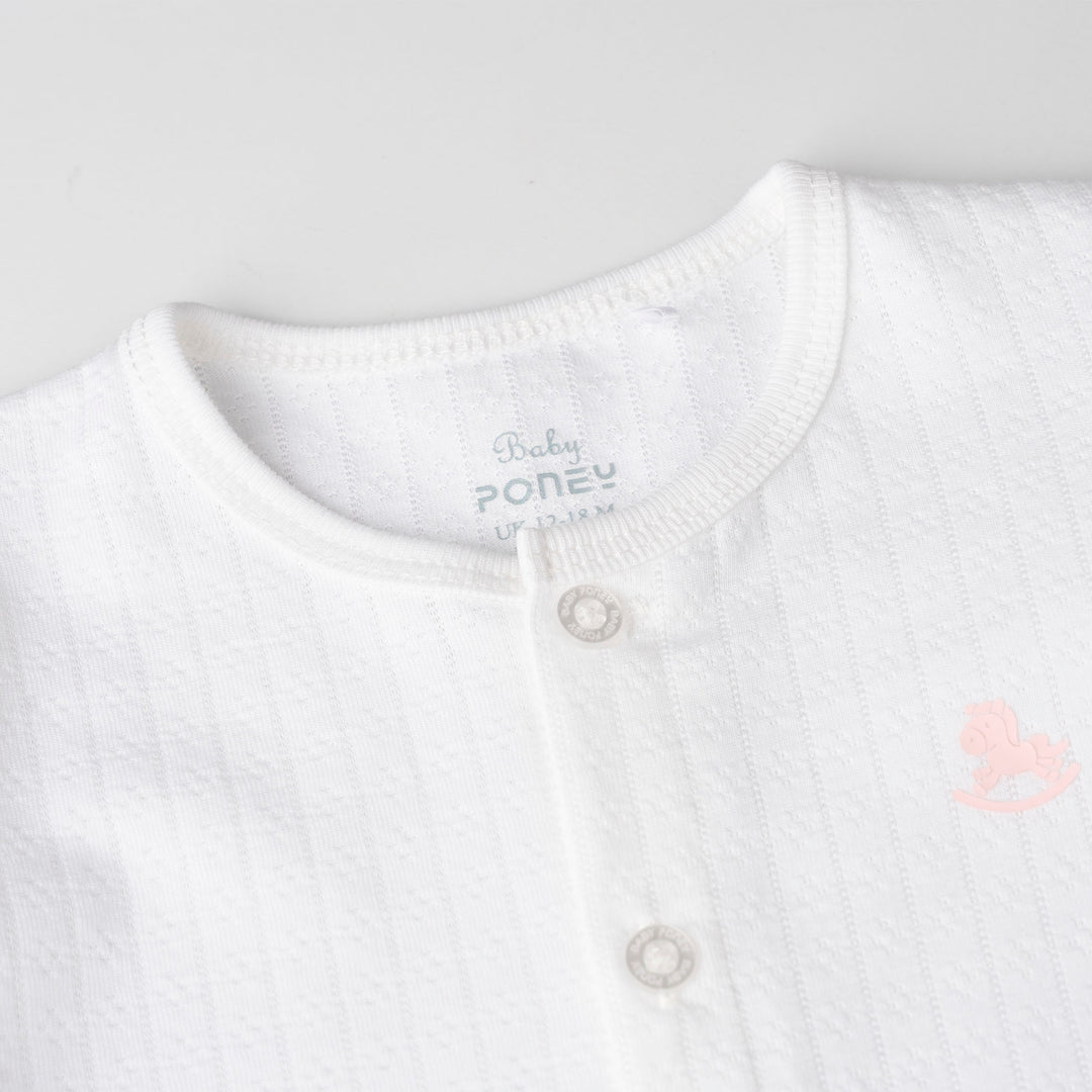 Girls Pointelle Short Sleeve Top & Long Pants Set