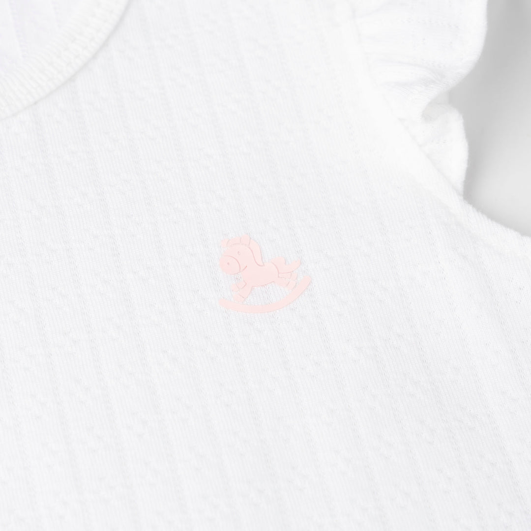 Girls Pointelle Short Sleeve Top & Long Pants Set