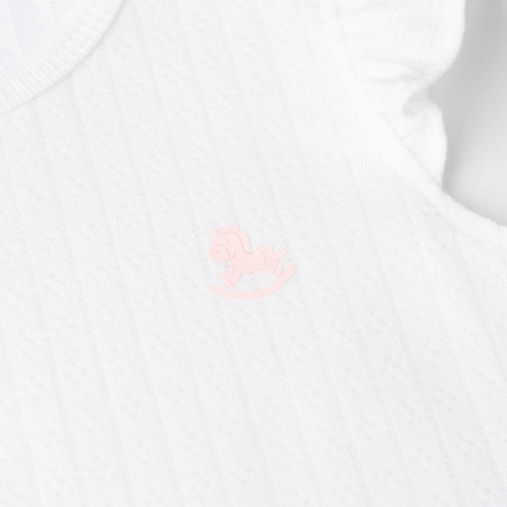 Girls Pointelle Short Sleeve Top & Long Pants Set