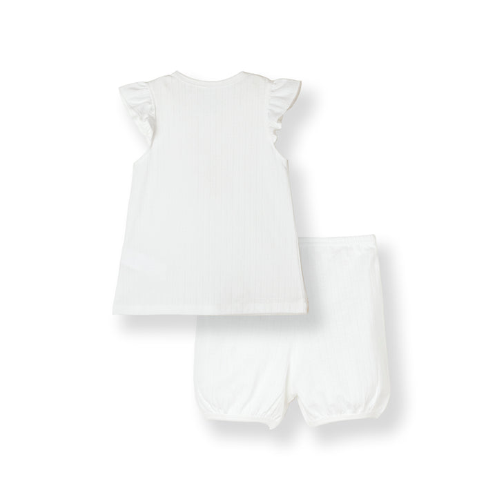 Girls Pointelle Short Sleeve Top & Long Pants Set
