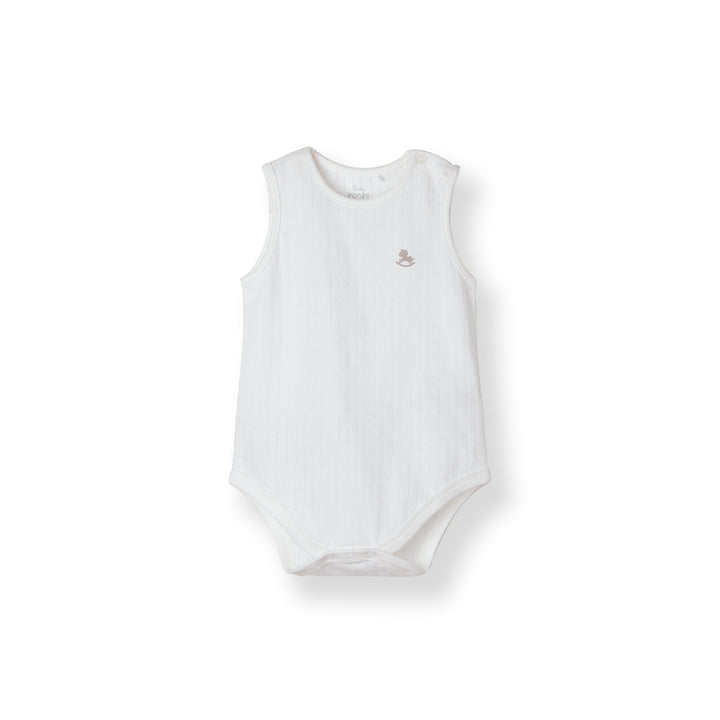 Unisex Pointelle Sleeveless Bodysuit