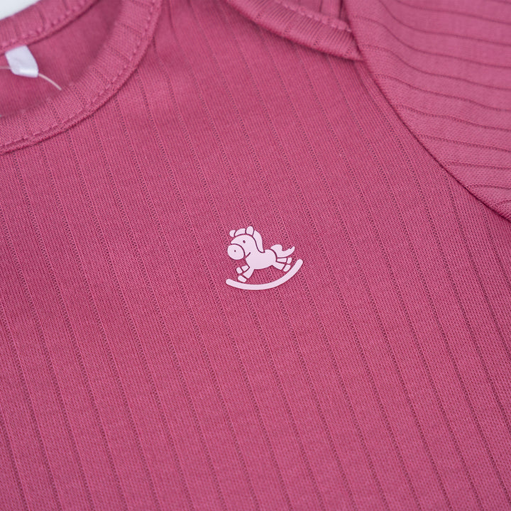 Poney Baby Girls Fuchsia Berry Bloom Short Sleeve Bodysuit