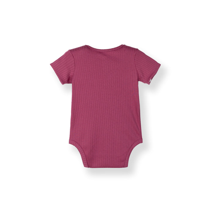 Poney Baby Girls Fuchsia Berry Bloom Short Sleeve Bodysuit